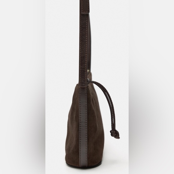 SPLIT LEATHER SHOULDER BAG (NWT) - Picture 5 of 5